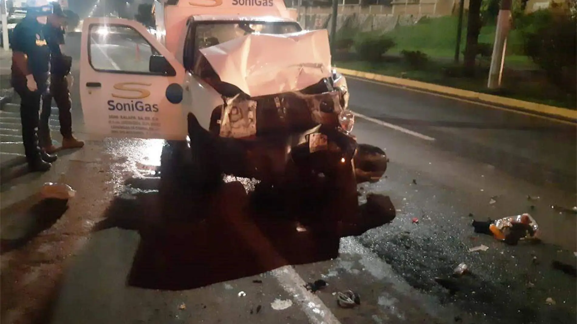 Camioneta accidentada en las Trancas